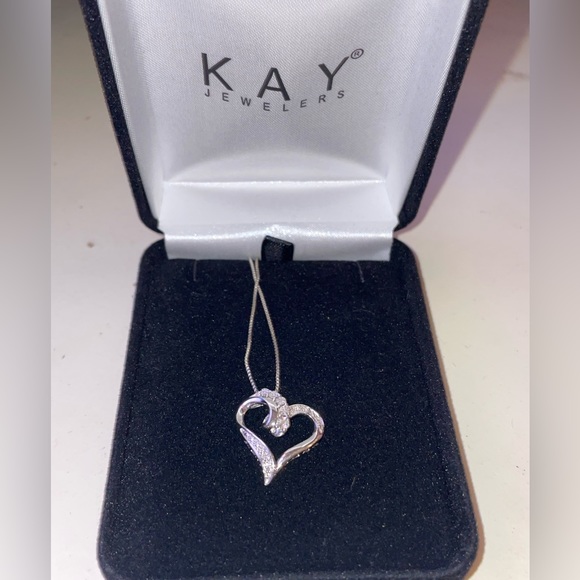 Heart Diamond Sterling Silver Necklace - Picture 5 of 5